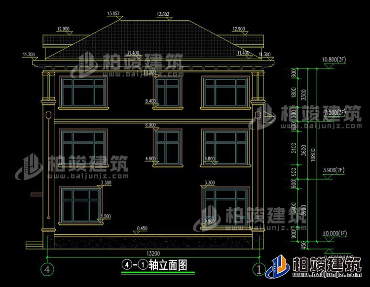 背立面图